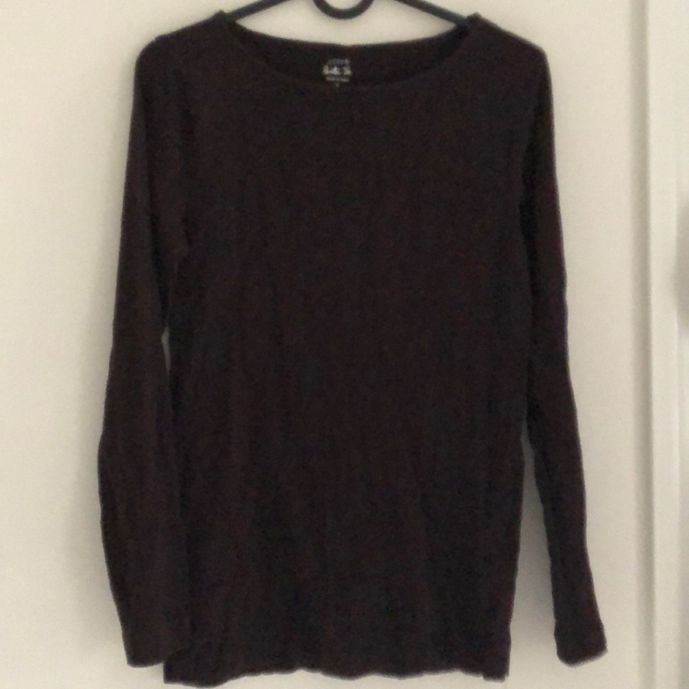 Small J. Crew brown long sleeve painter tee